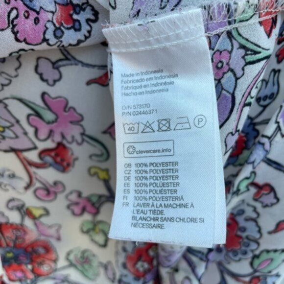 H&M Women’s Floral Print Semi Sheer Sleeveless Button-Down Top Size 10 - Picture 6 of 8